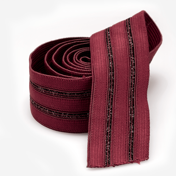 Elástico jacquard com lurex